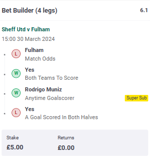 Sheffield Utd v Fulham bets